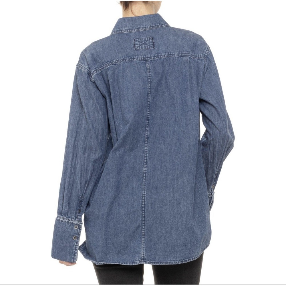 Free People After Hours Denim Long Sleeve Tunic Shirt Womens S NEW - Picture 2 of 2